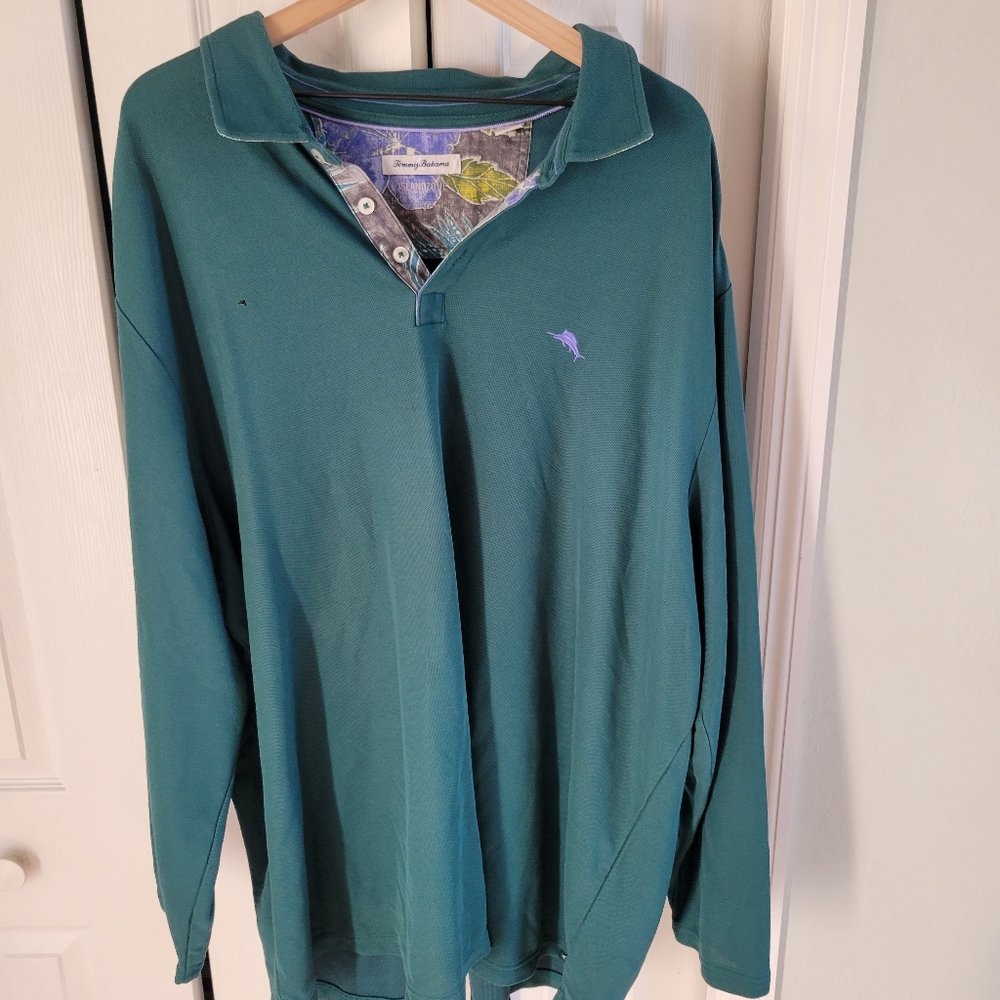 Tommy Bahama 3XLB Green Island Zone Long Sleeve Polo